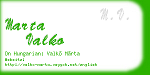 marta valko business card